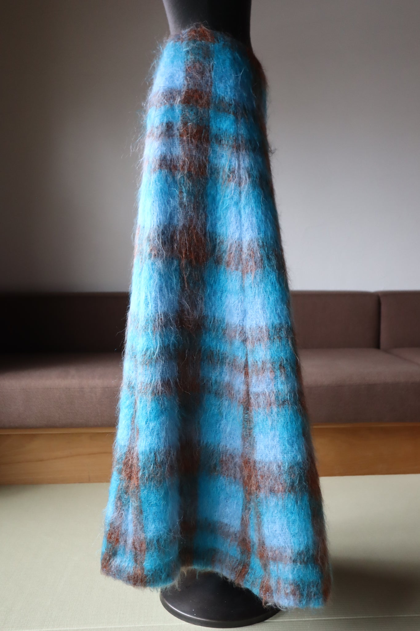 70s Scottish Blue Mohair Skirt