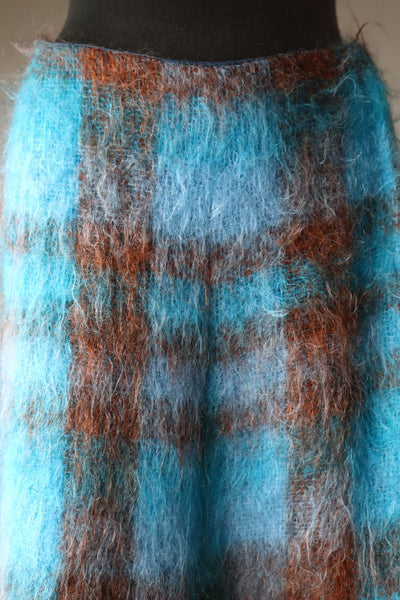 70s Scottish Blue Mohair Skirt
