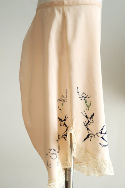 1910s–1920s French Swallow Embroidered Tap Pants