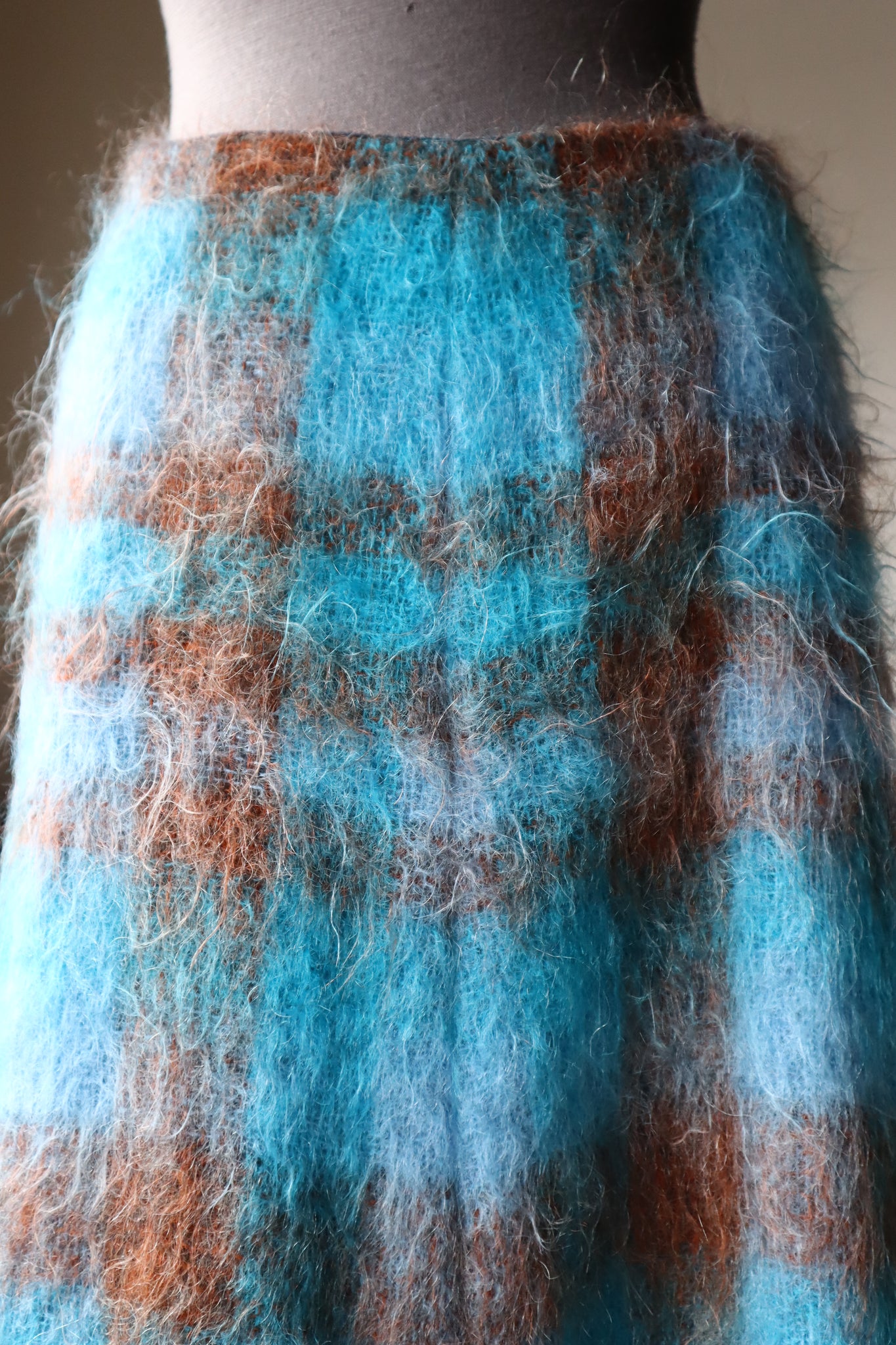 70s Scottish Blue Mohair Skirt