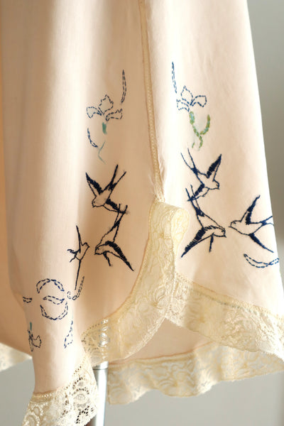 1910s–1920s French Swallow Embroidered Tap Pants