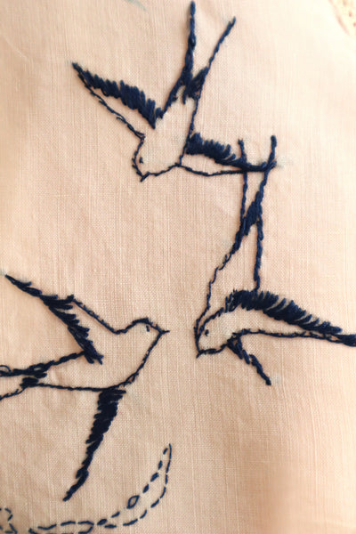 1910s–1920s French Swallow Embroidered Tap Pants