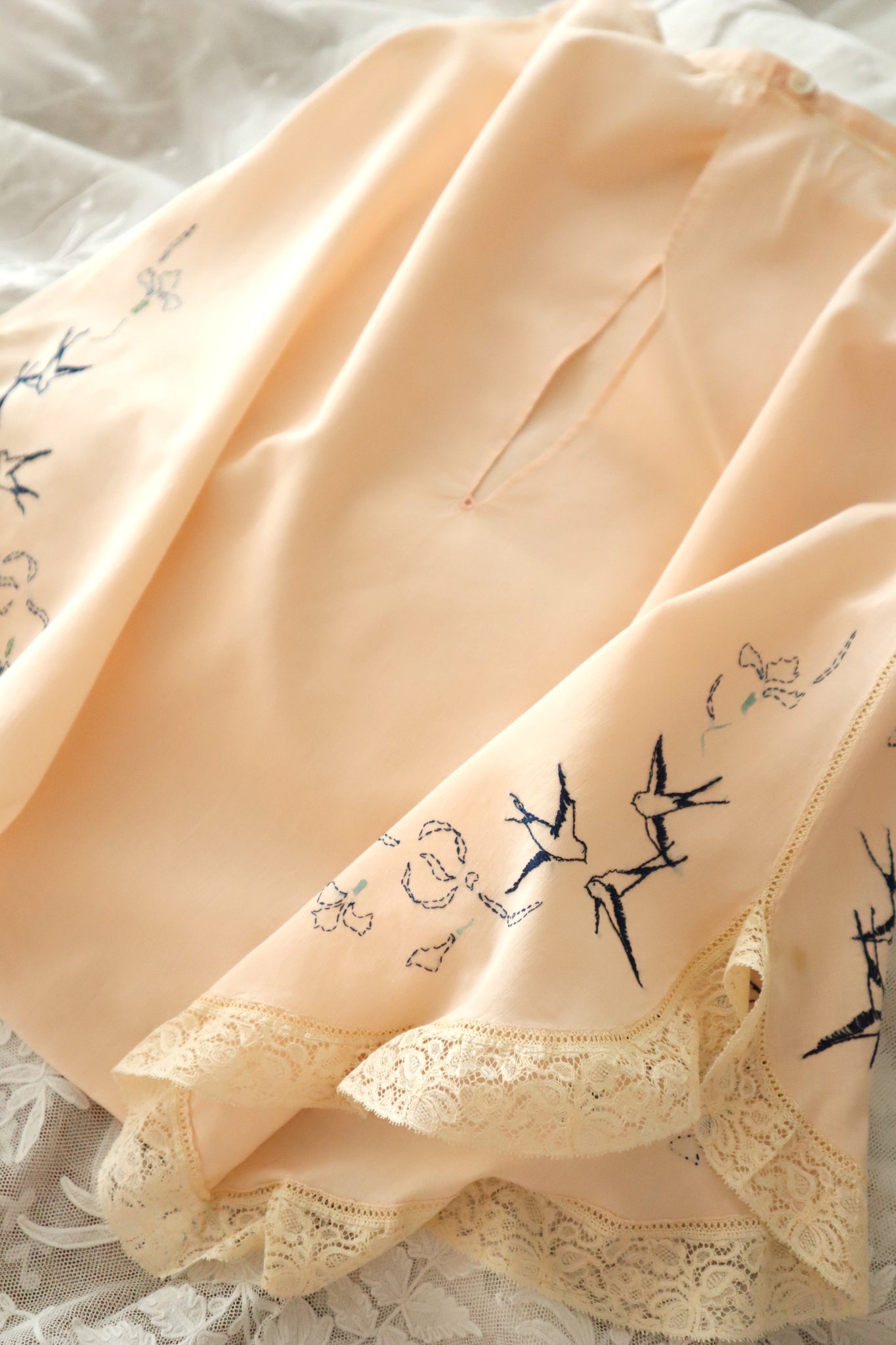 1910s–1920s French Swallow Embroidered Tap Pants