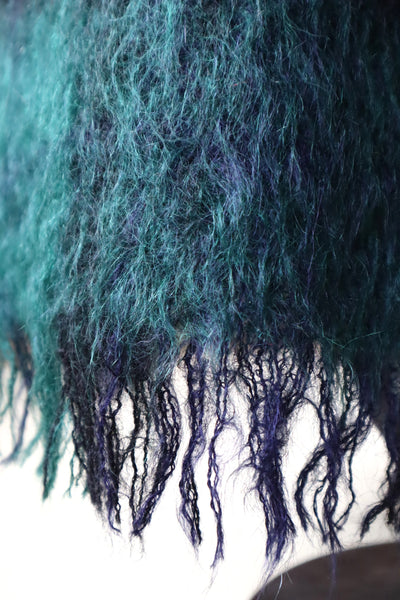 70s Scottish Green×Navy Mohair Skirt