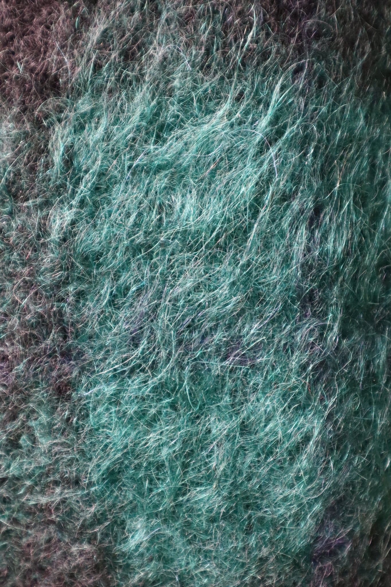 70s Scottish Green×Navy Mohair Skirt