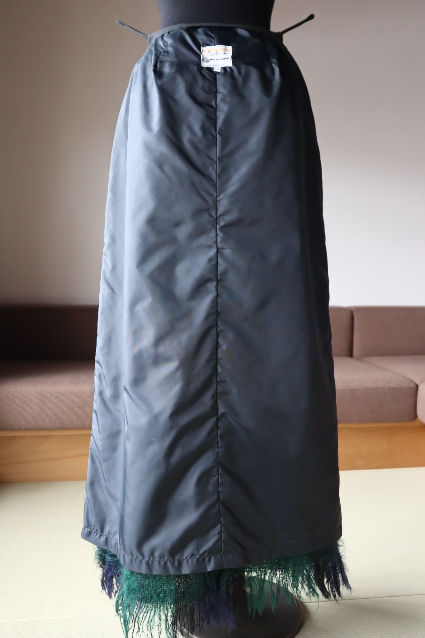 70s Scottish Green×Navy Mohair Skirt