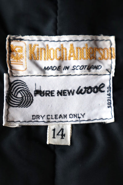 70s Scottish Green×Navy Mohair Skirt