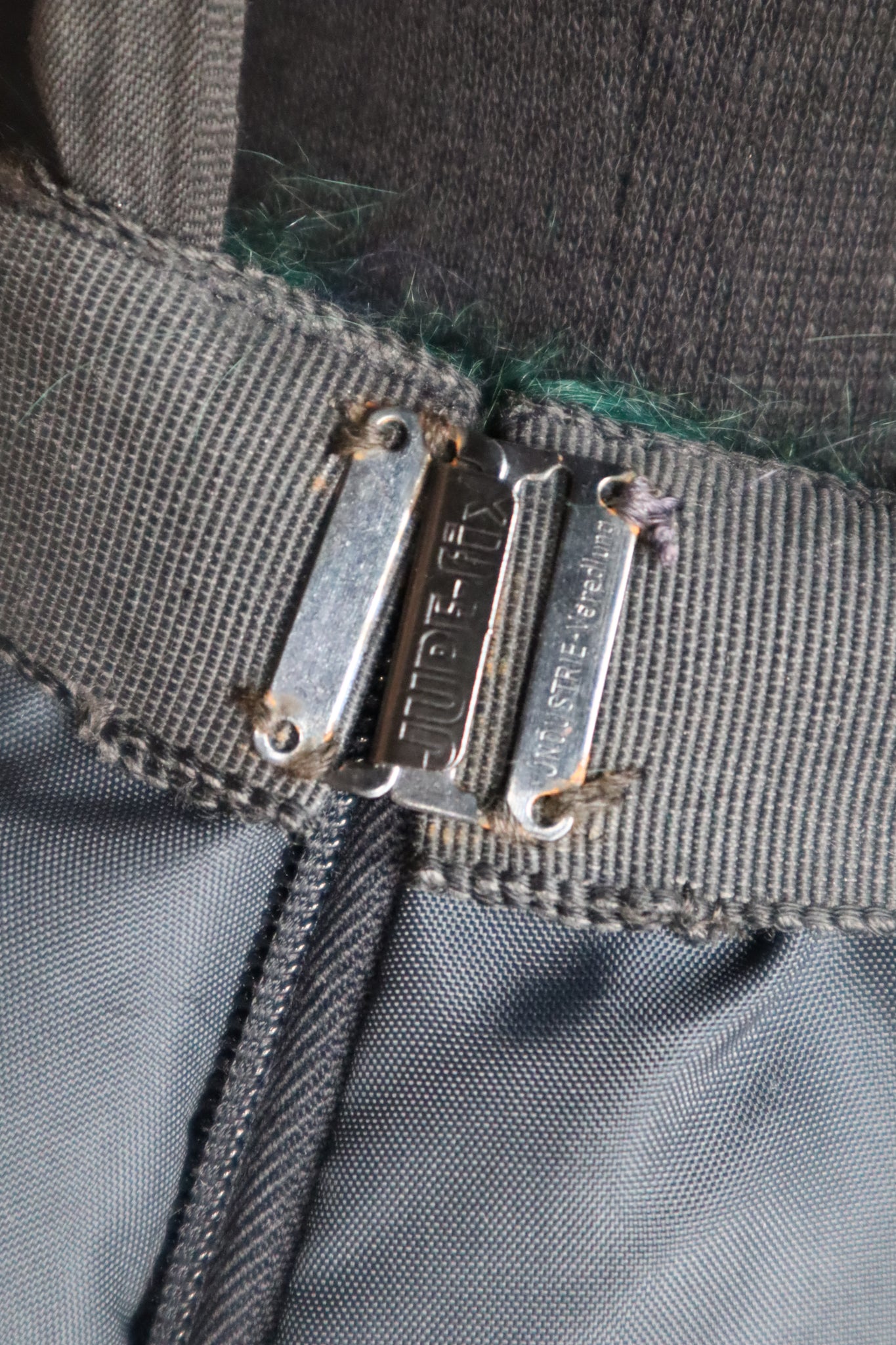 70s Scottish Green×Navy Mohair Skirt