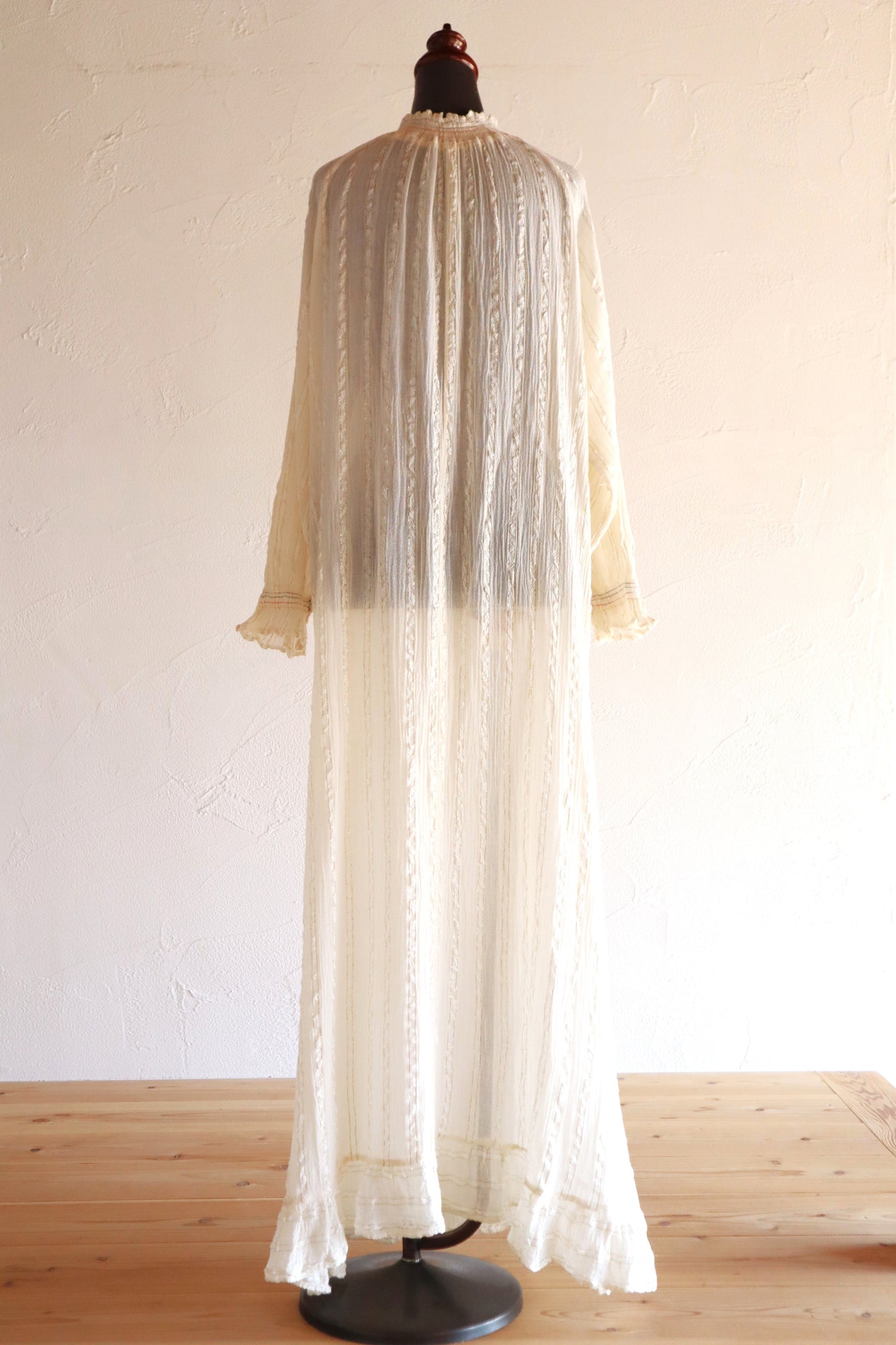 1990s Greek Cotton Gauze Maxi Dress