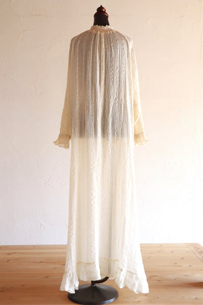 1990s Greek Cotton Gauze Maxi Dress