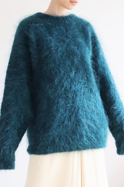 80s Beautiful Green Mohair Sweater