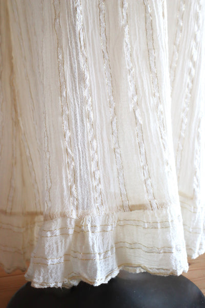 1990s Greek Cotton Gauze Maxi Dress