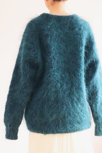 80s Beautiful Green Mohair Sweater