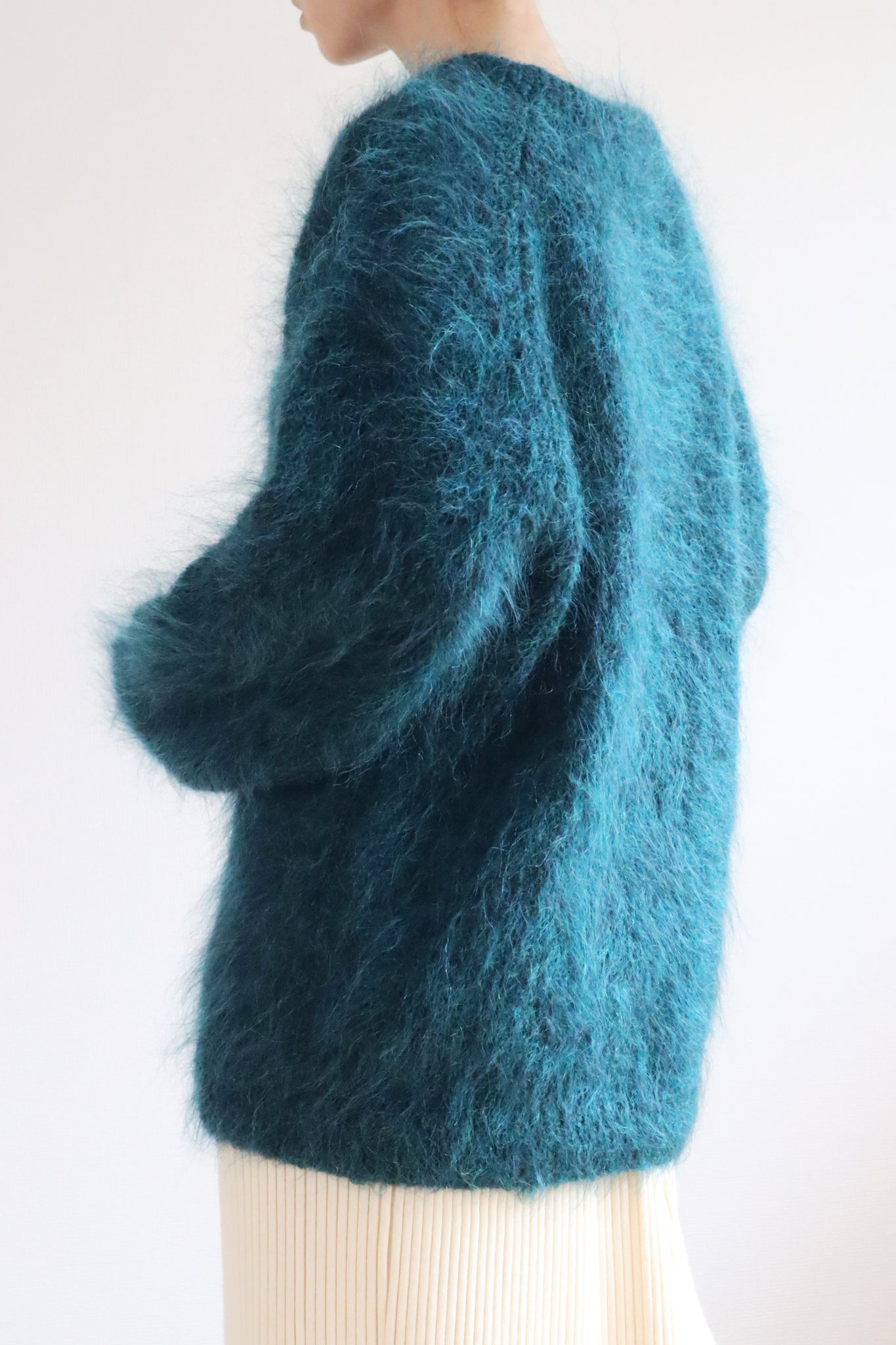 80s Beautiful Green Mohair Sweater