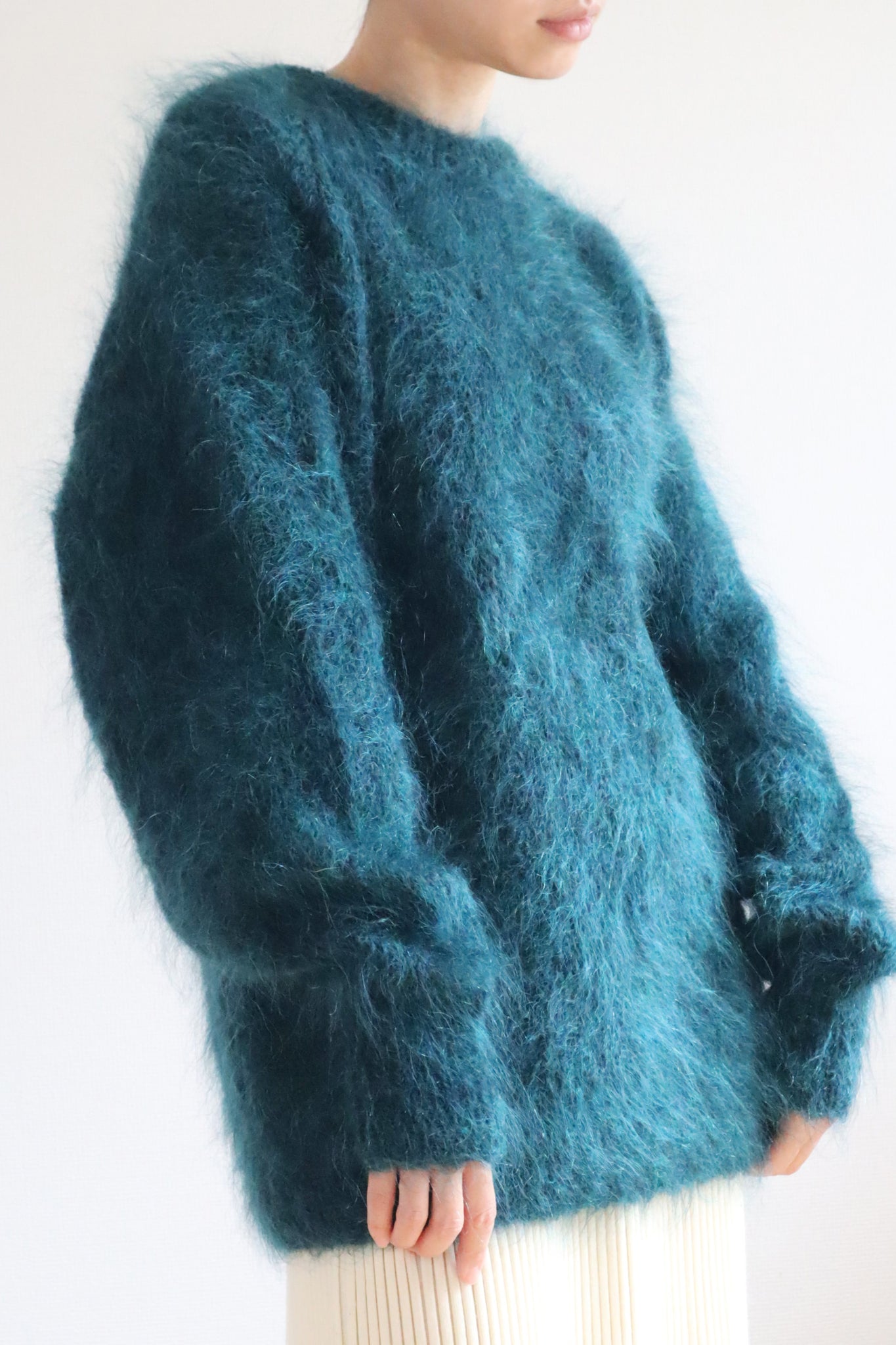 80s Beautiful Green Mohair Sweater