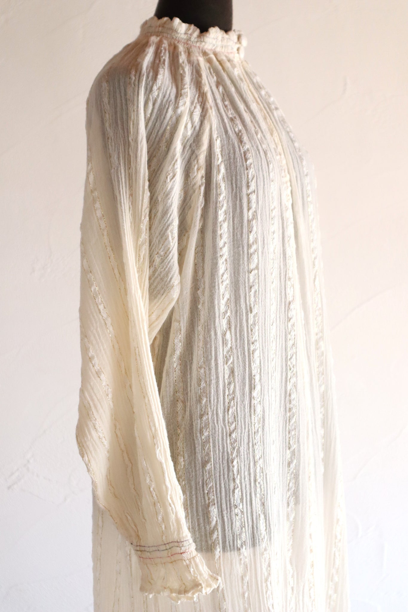 1990s Greek Cotton Gauze Maxi Dress