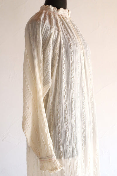 1990s Greek Cotton Gauze Maxi Dress
