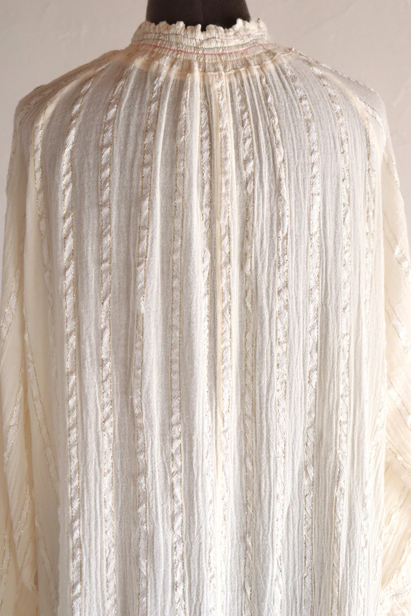 1990s Greek Cotton Gauze Maxi Dress
