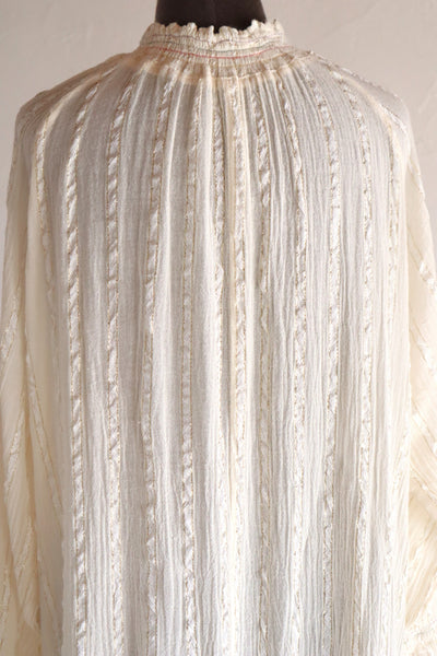 1990s Greek Cotton Gauze Maxi Dress