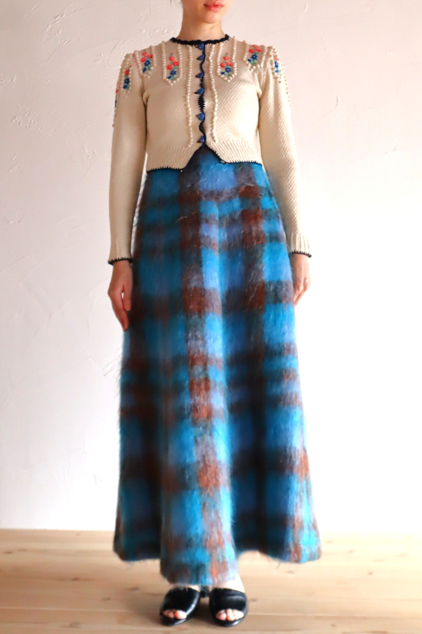 70s Scottish Blue Mohair Skirt