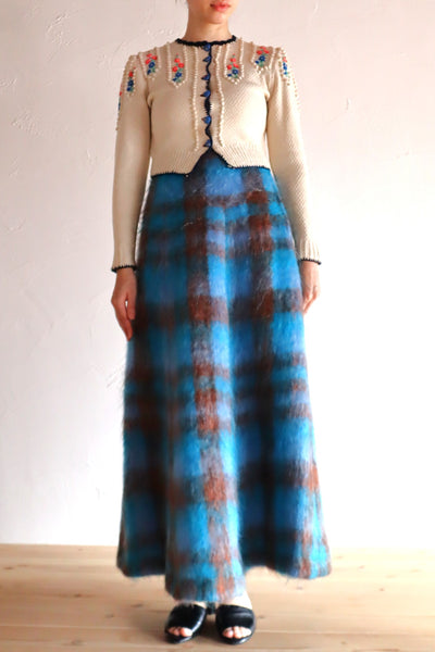70s Scottish Blue Mohair Skirt