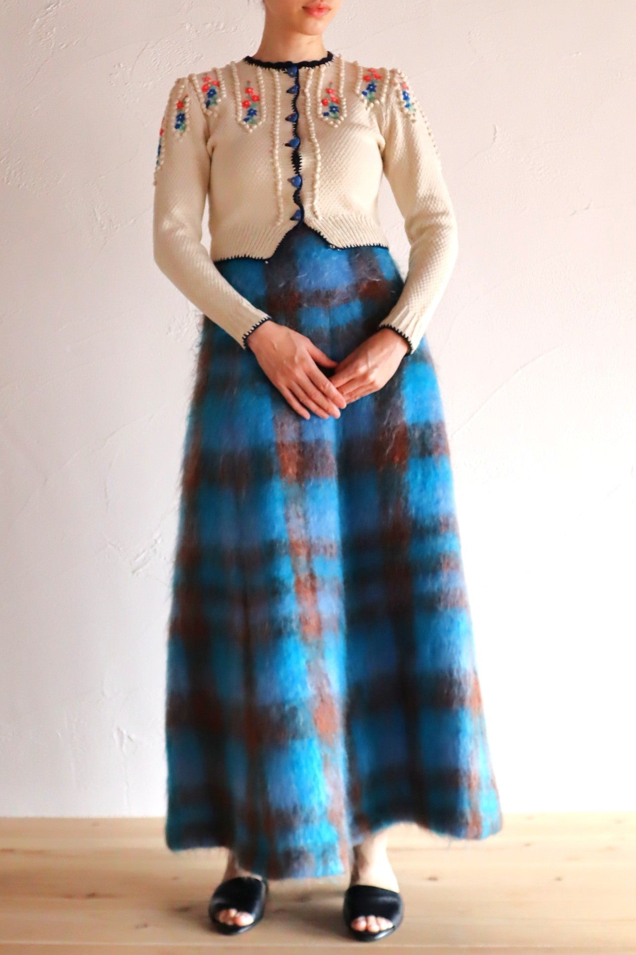 70s Scottish Blue Mohair Skirt