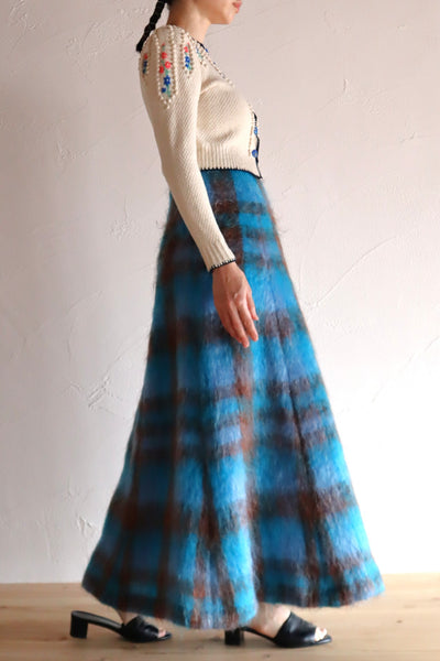70s Scottish Blue Mohair Skirt