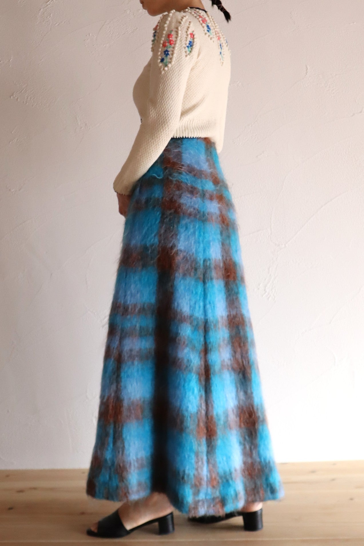 70s Scottish Blue Mohair Skirt