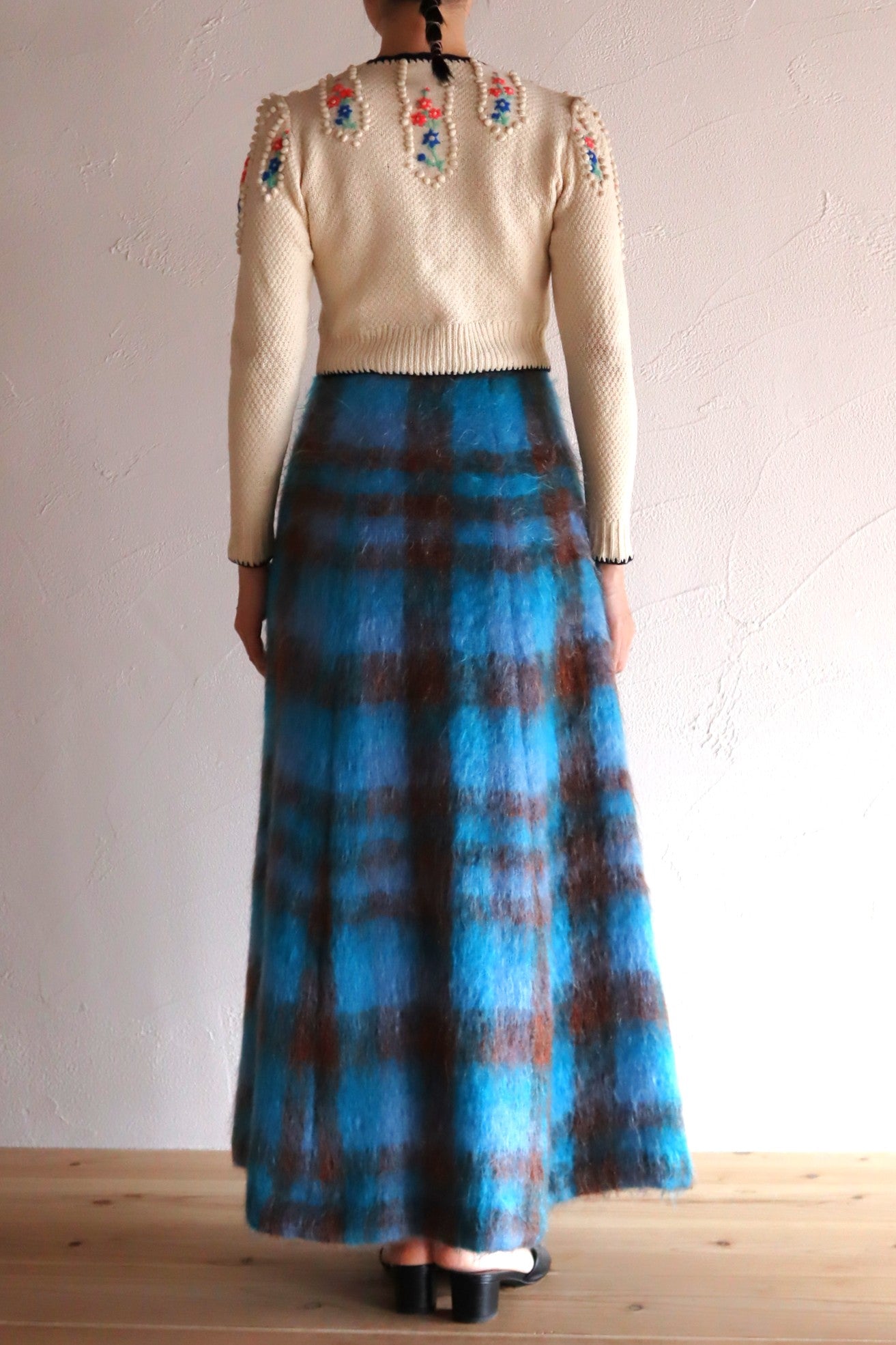 70s Scottish Blue Mohair Skirt