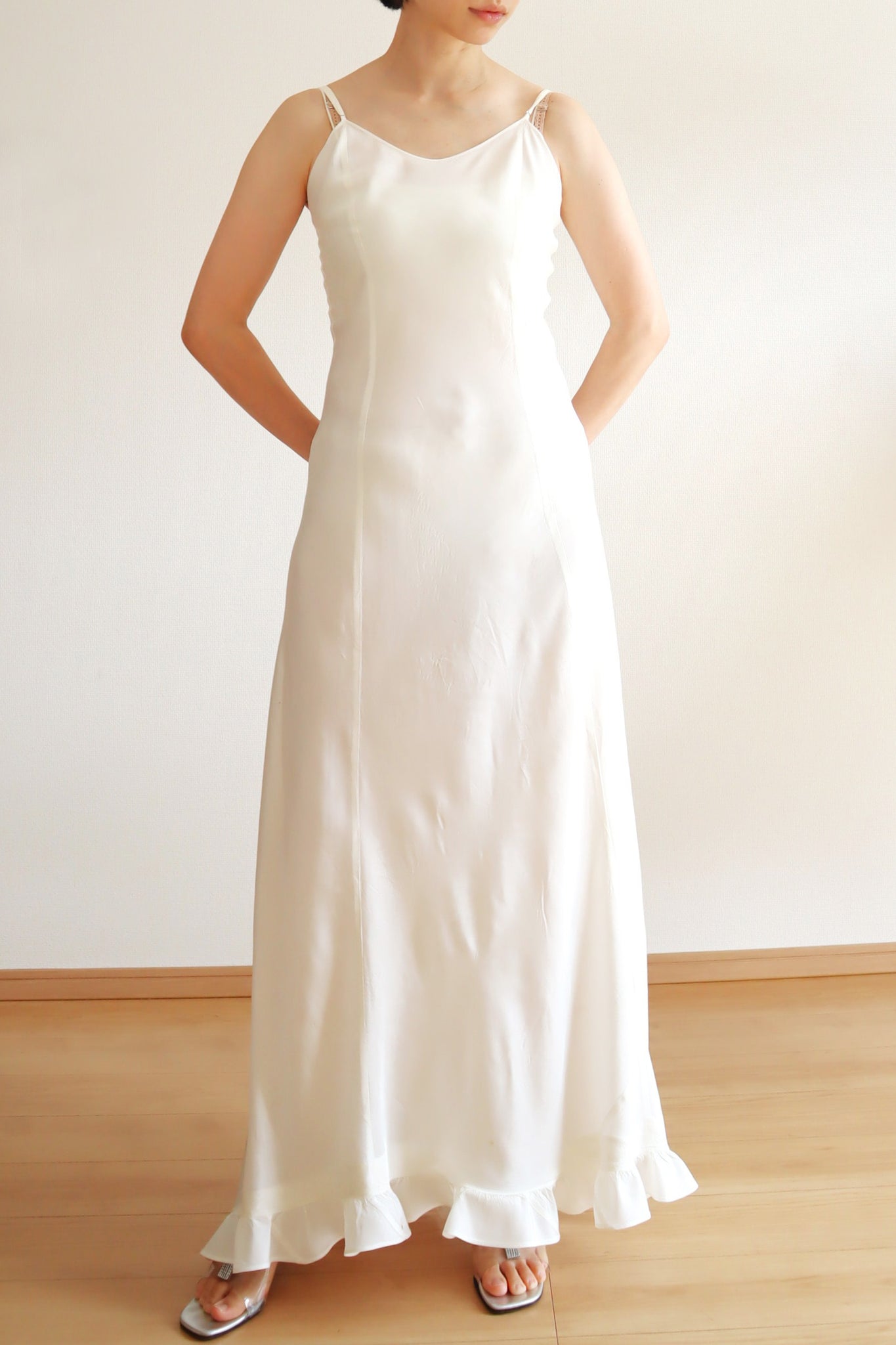 1940s White Slip Dress