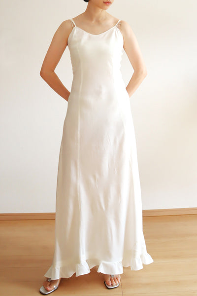 1940s White Slip Dress