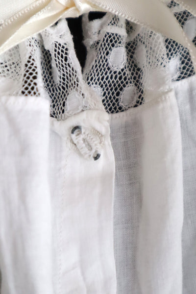 1910s French Valenciennes Lace Cotton Dress