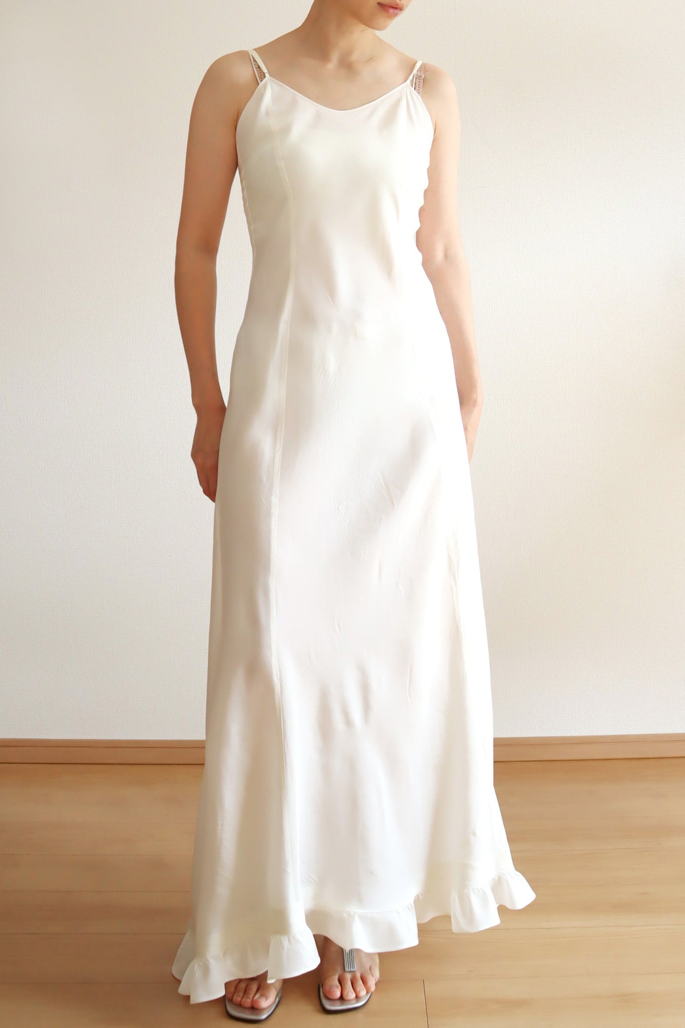 1940s White Slip Dress