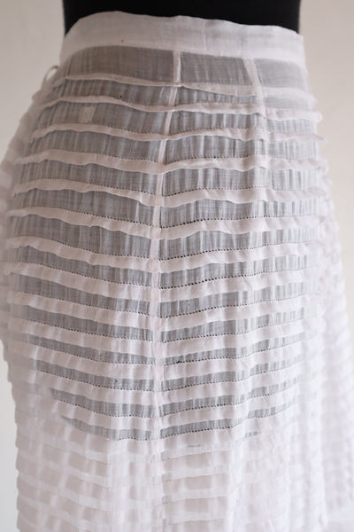 1910s English Sheer Cotton & Swiss Dot Tulle Train Skirt