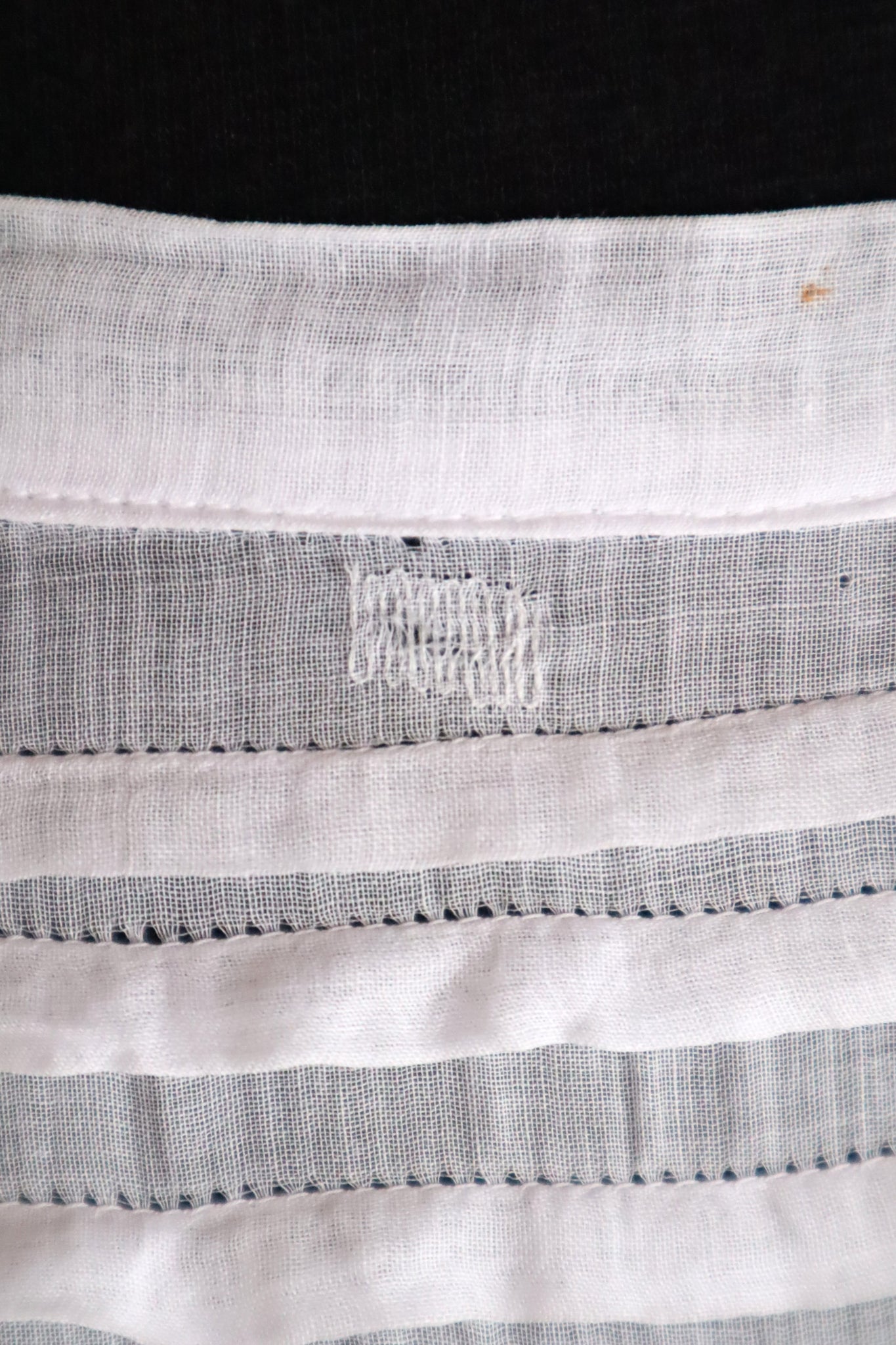 1910s English Sheer Cotton & Swiss Dot Tulle Train Skirt