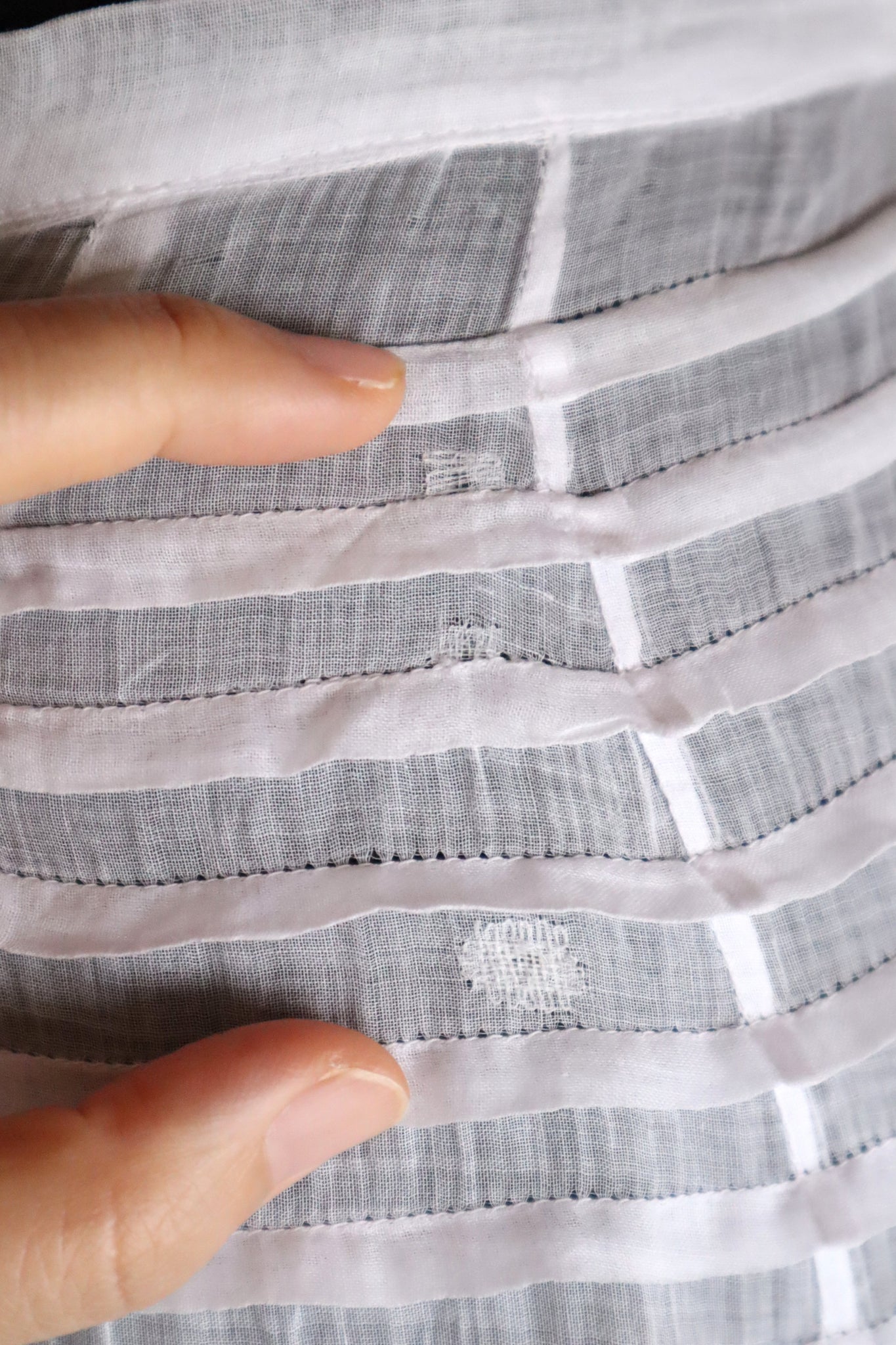 1910s English Sheer Cotton & Swiss Dot Tulle Train Skirt