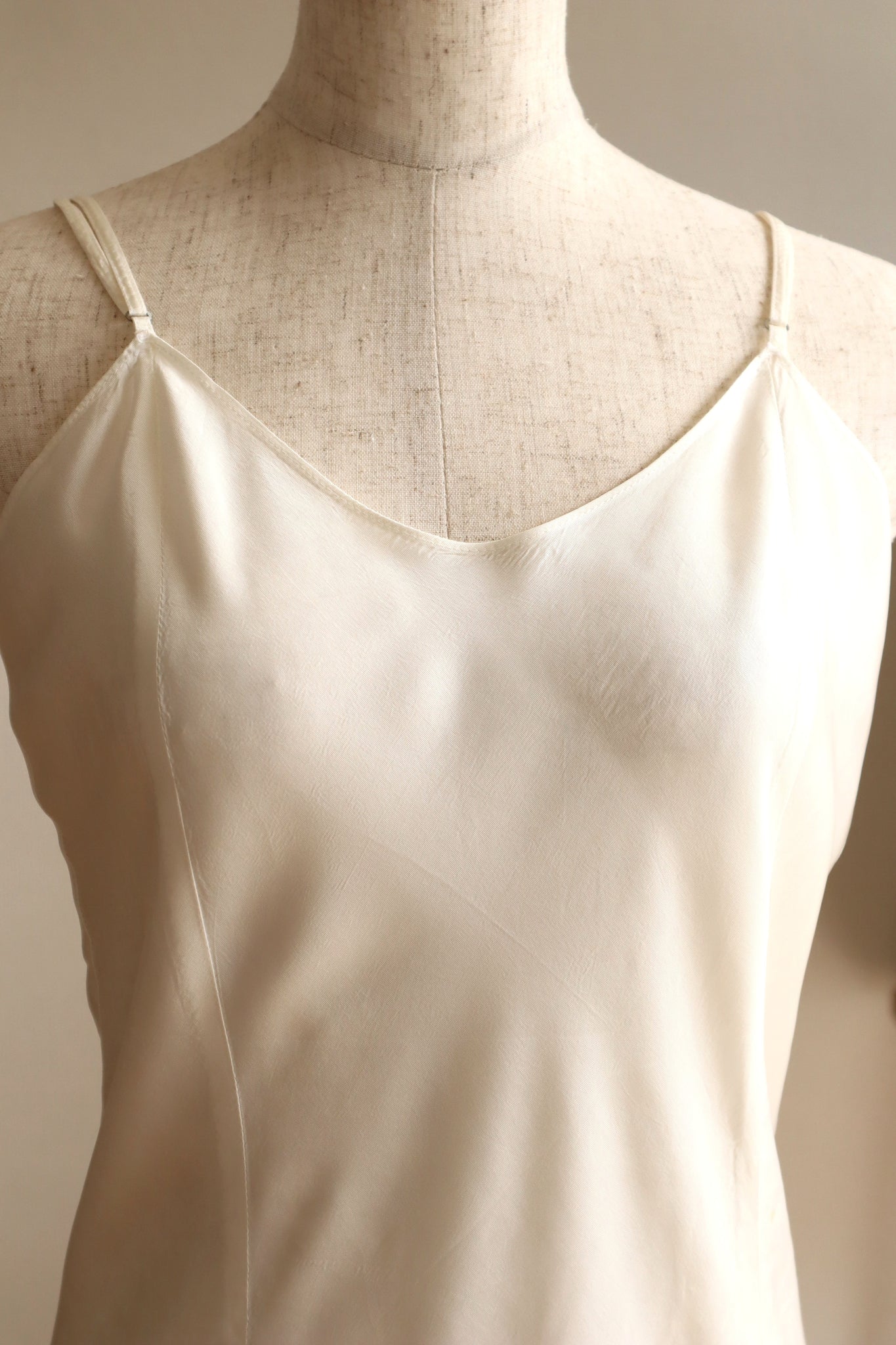 1940s White Slip Dress