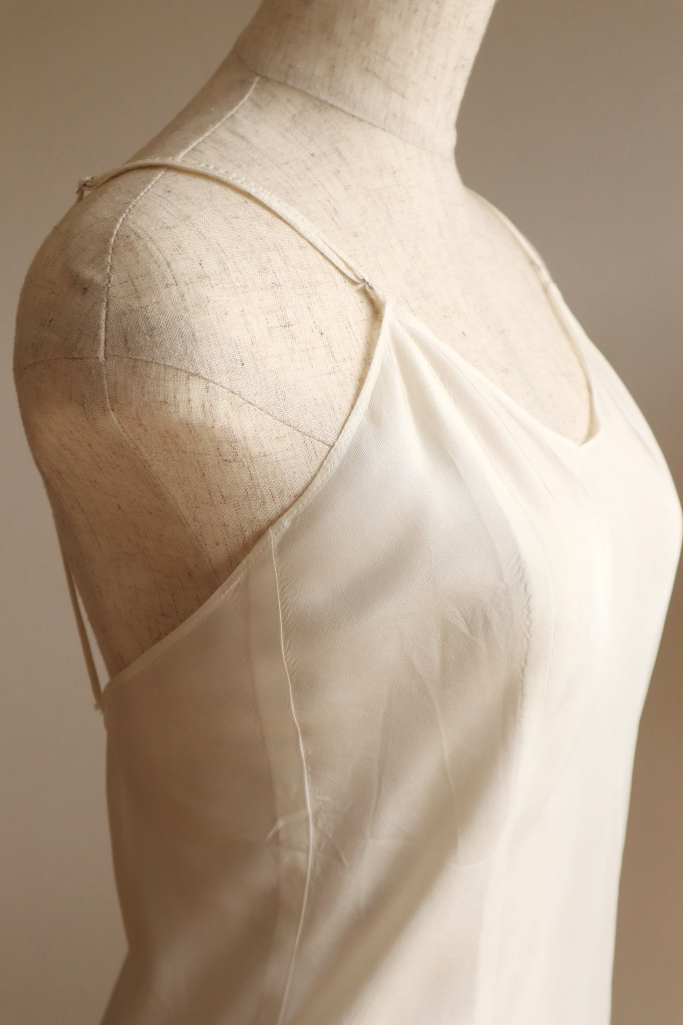 1940s White Slip Dress