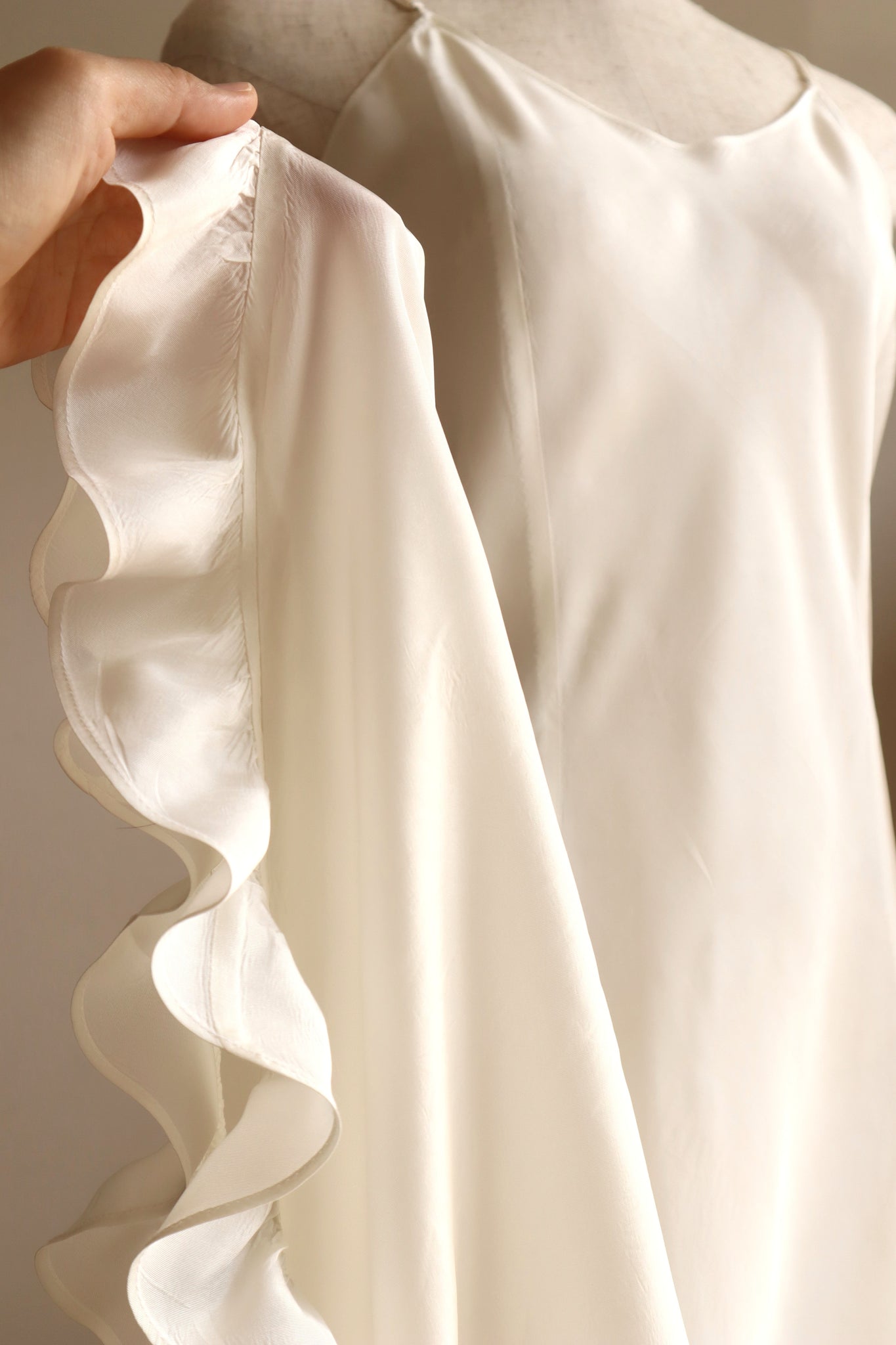 1940s White Slip Dress