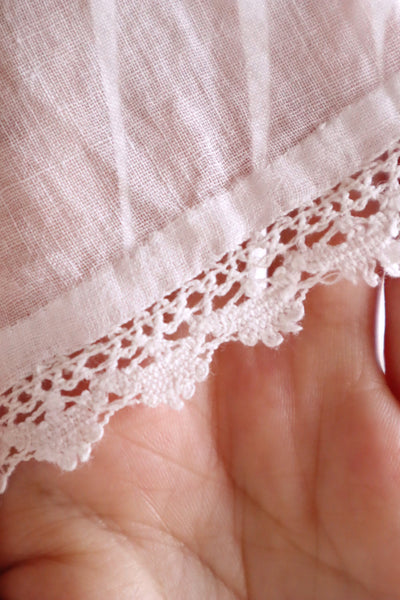 1900s French Linen Church Smock with Carrickmacross Style Lace
