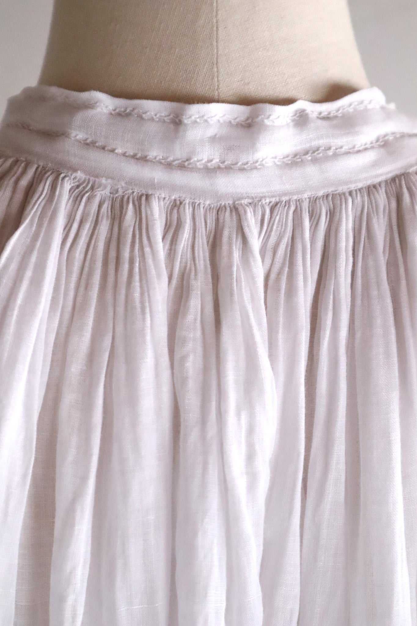 1900s French Linen Church Smock with Carrickmacross Style Lace