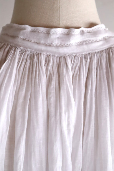 1900s French Linen Church Smock with Carrickmacross Style Lace