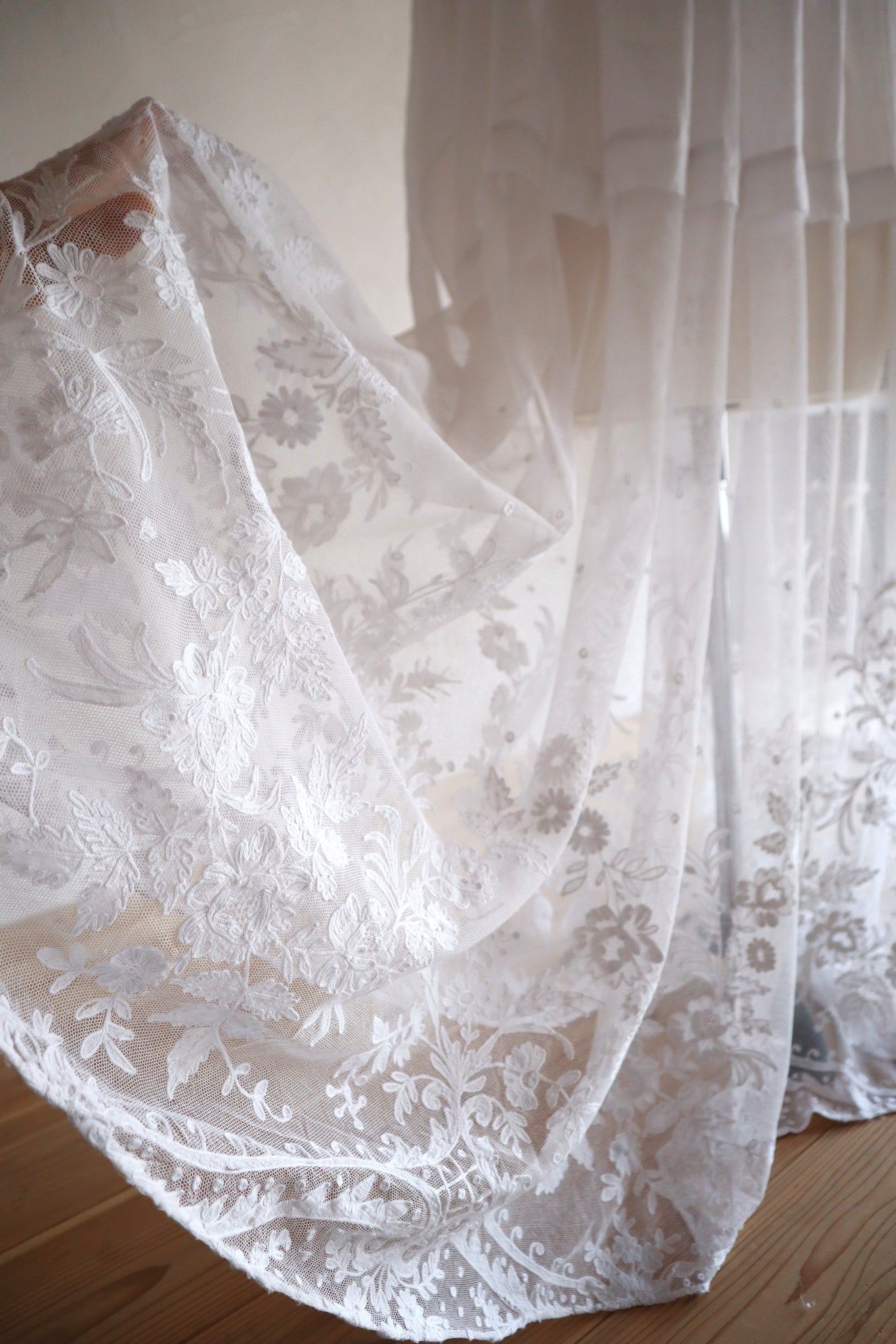1900s French Linen Church Smock with Carrickmacross Style Lace