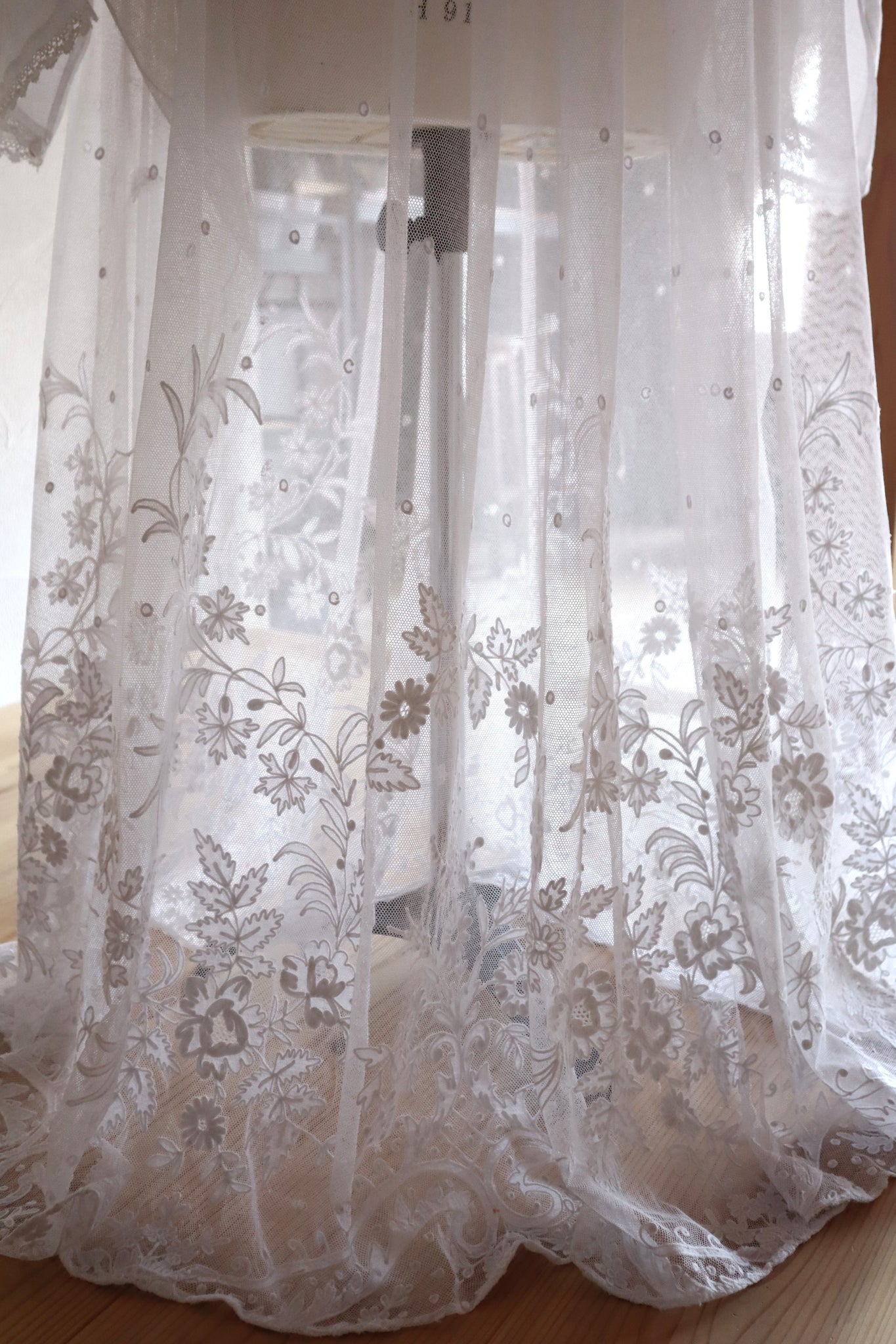 1900s French Linen Church Smock with Carrickmacross Style Lace