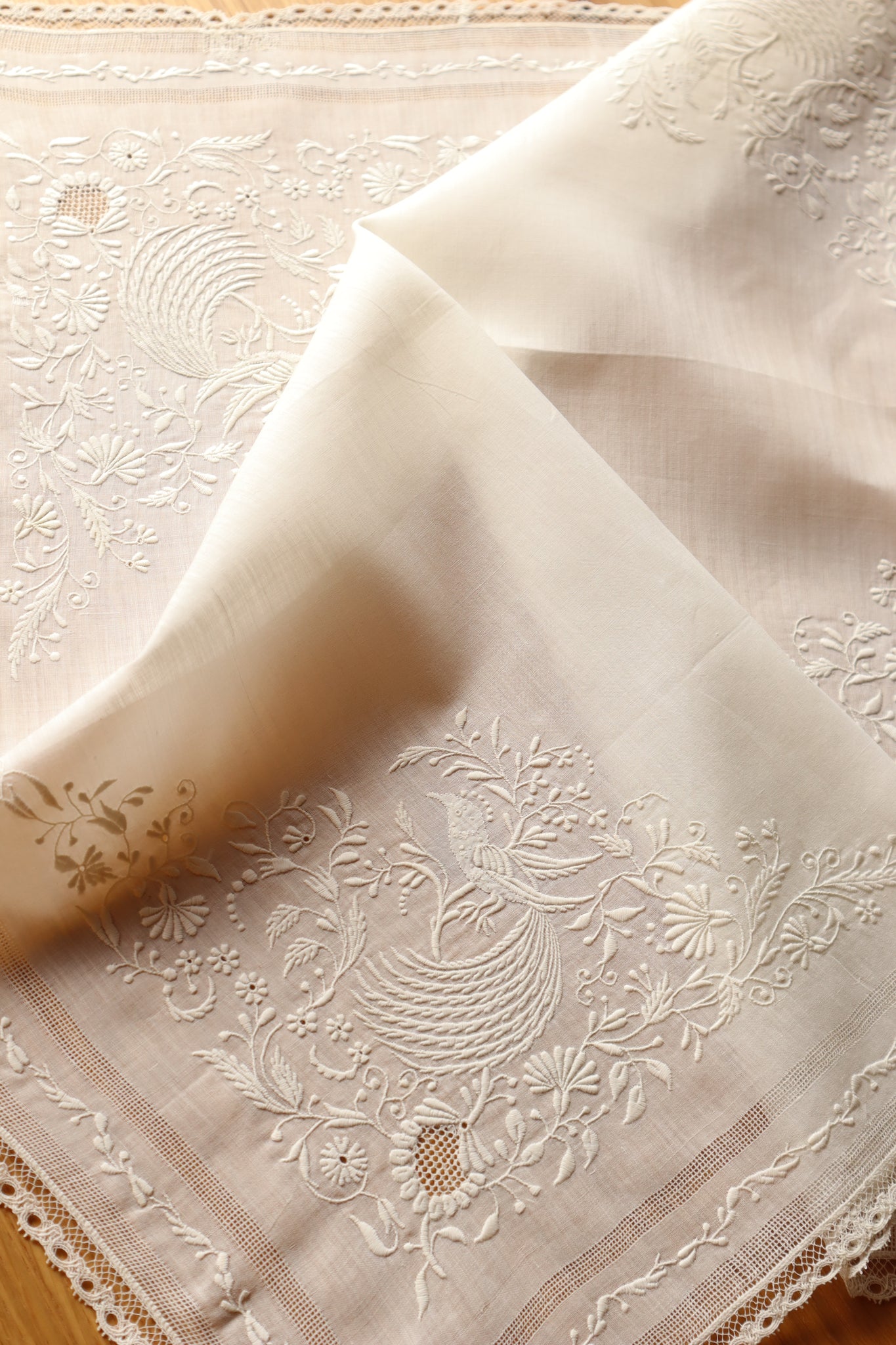 1900s Hand Embroidery Handkerchief