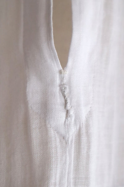 1900s French Linen Church Smock with Carrickmacross Style Lace
