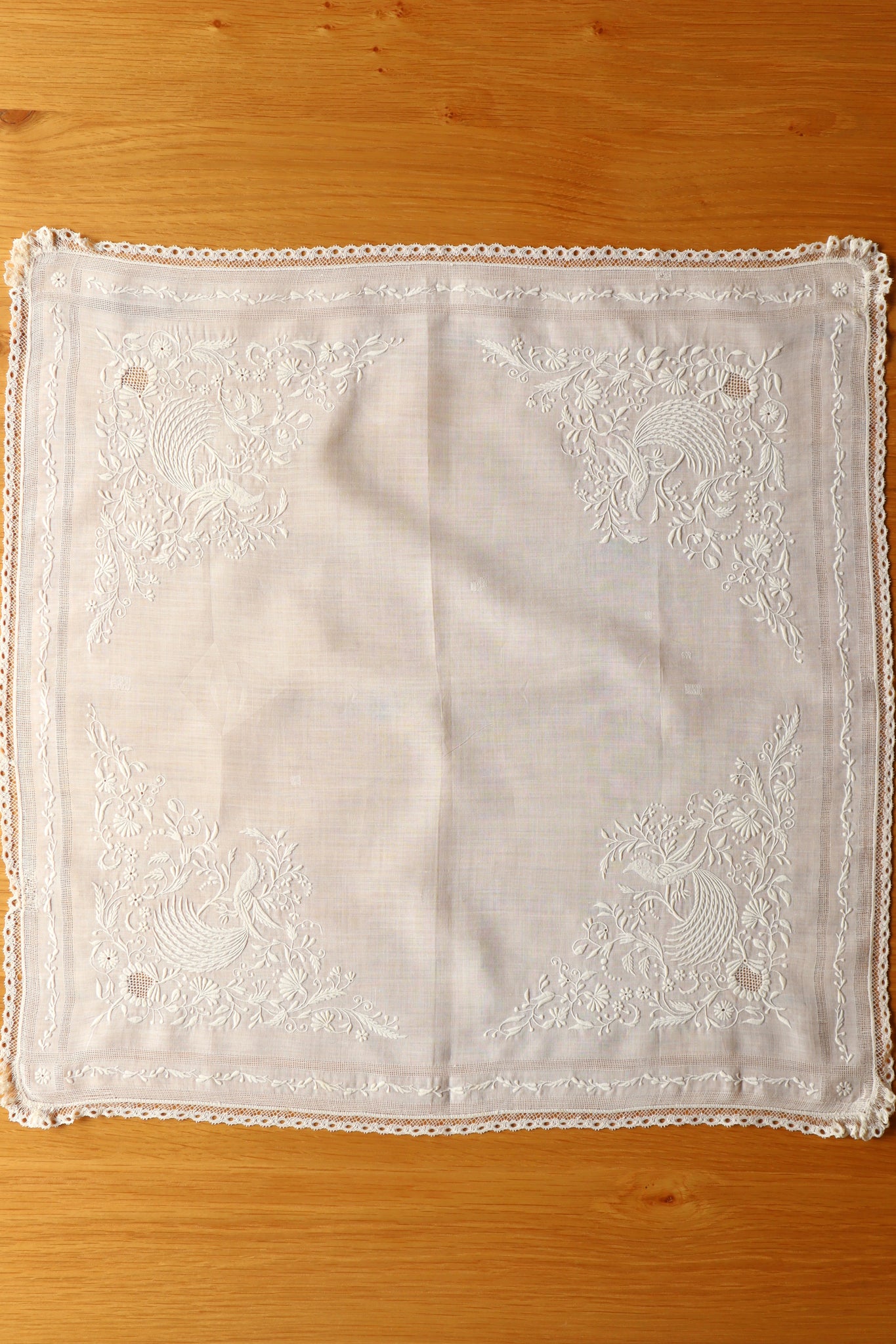 1900s Hand Embroidery Handkerchief