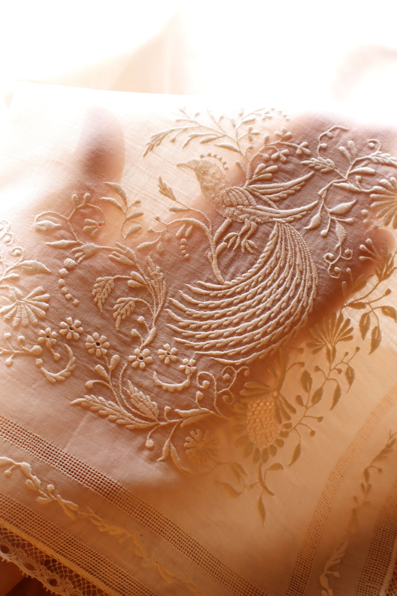 1900s Hand Embroidery Handkerchief