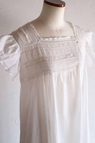1900s French Hand-Sewn Cotton Lawn Dress