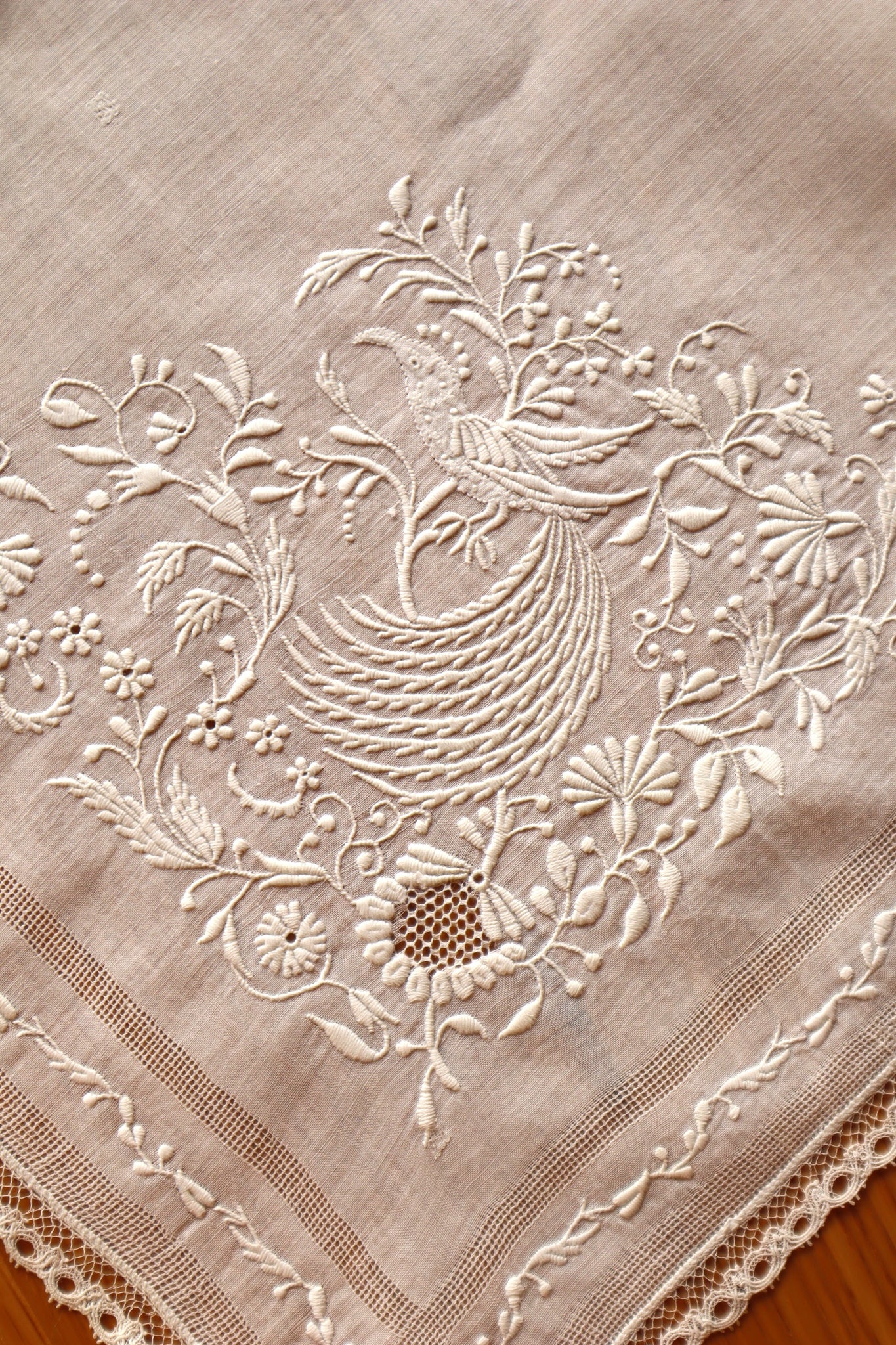 1900s Hand Embroidery Handkerchief